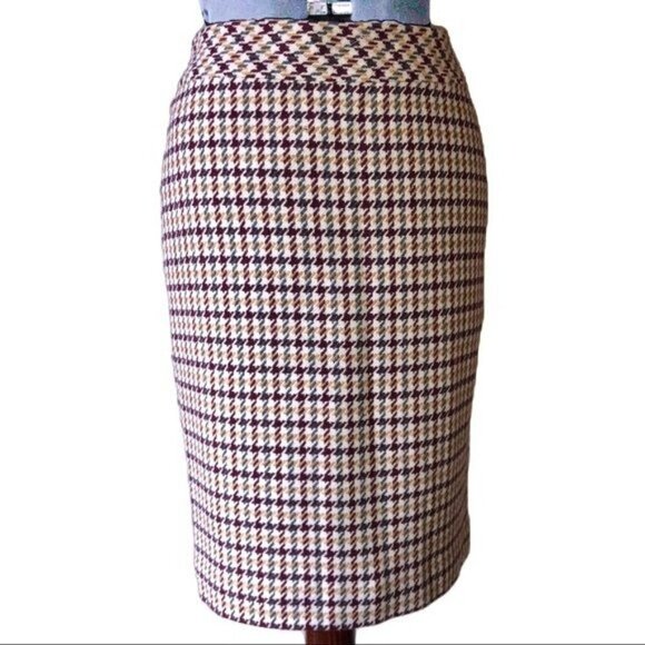 Talbots Wool NWT Houndstooth Pencil Skirt 8P - Picture 1 of 14